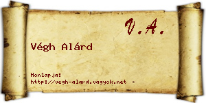 Végh Alárd névjegykártya